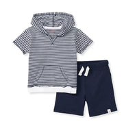 Classic Stripe Toddler Boy Hooded Top & Shorts Set - 2 Toddler
