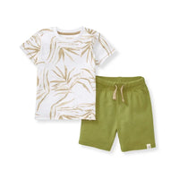 Shady Palms Organic Toddler Boy Top & Shorts Set - 2 Toddler