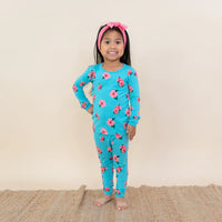 Long Sleeve Pajamas in Hibiscus