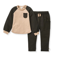 Organic Cotton Raglan Crewneck Set - 2 Toddler