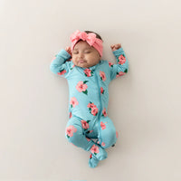 Zippered Footie in Hibiscus