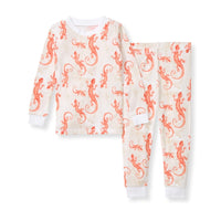 Watercolor Gecko Organic Cotton Pajamas - 2 Toddler