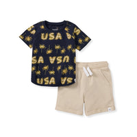 USA Organic Toddler Boy Top & Shorts Set - 2 Toddler